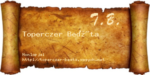 Toperczer Beáta névjegykártya