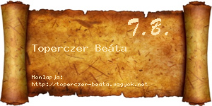 Toperczer Beáta névjegykártya