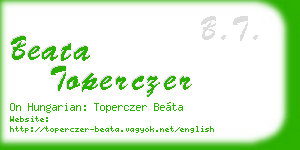 beata toperczer business card